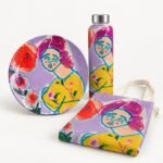 Set regalo con piatto, borraccia e grembiule Miss Free Pink