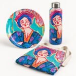 Set regalo con piatto, borraccia e grembiule Miss Free Think
